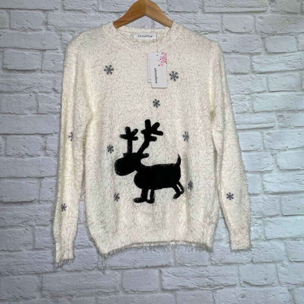 Shineflow Christmas Sweater Rudolph Reindeer OS